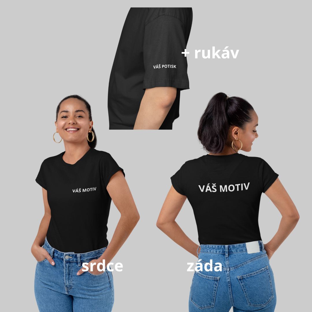 Tričko s vlastním motivem C černé - unisex