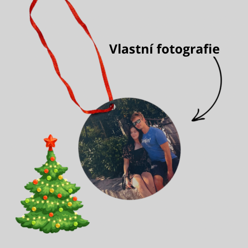 Vánoční Ozdoba na stromeček s vlastní fotkou