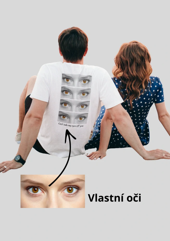 Tričko s vlastním potiskem oči4 bílé