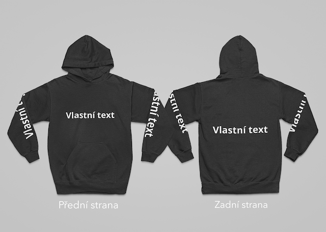 Mikina s vlastním textem 6 černá