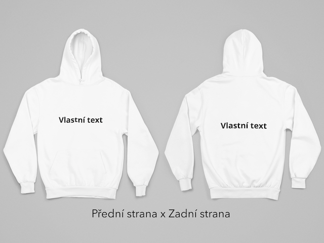 Mikina s vlastním textem 5 bílá