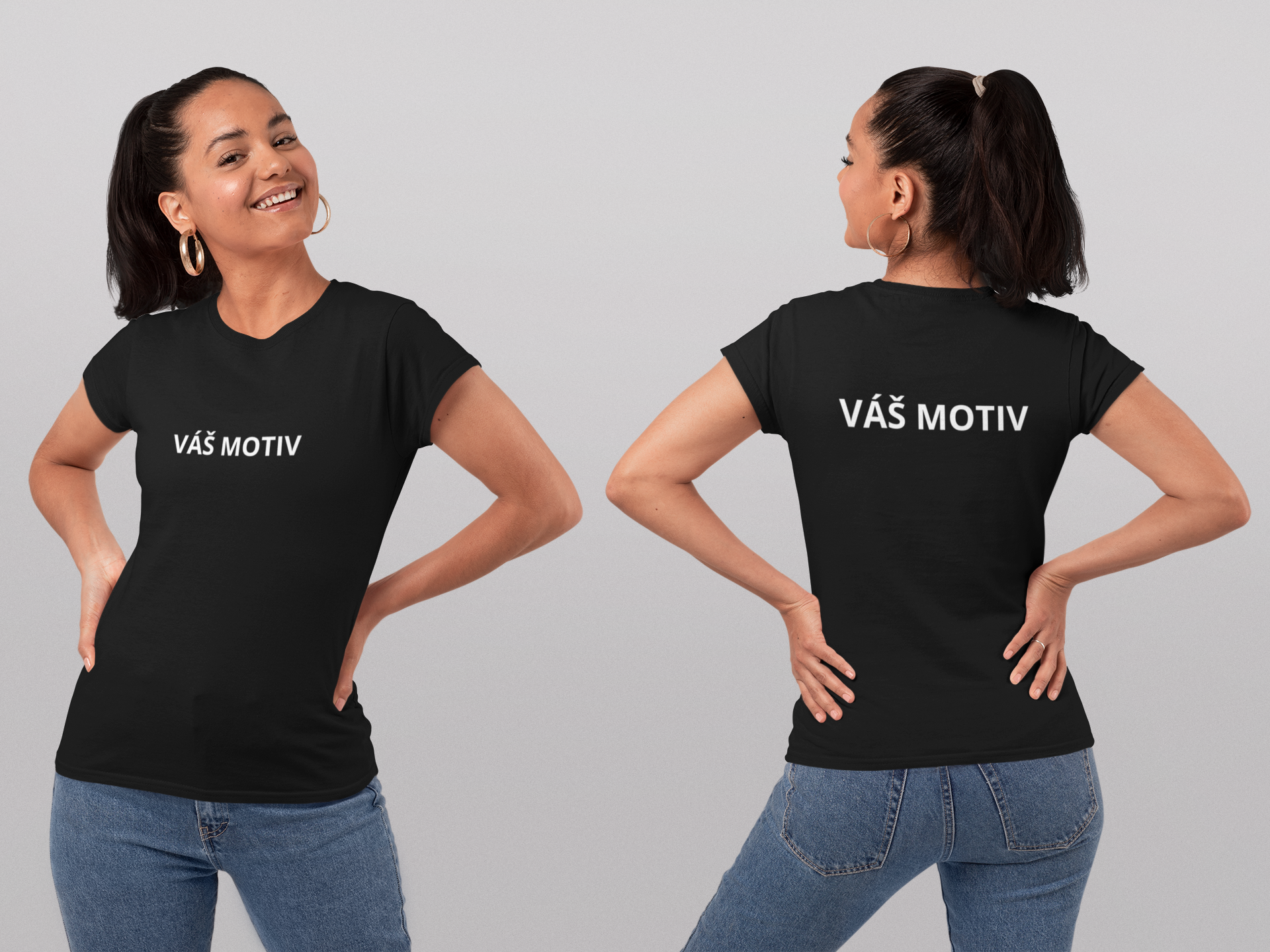 Tričko s vlastním motivem A černé - unisex