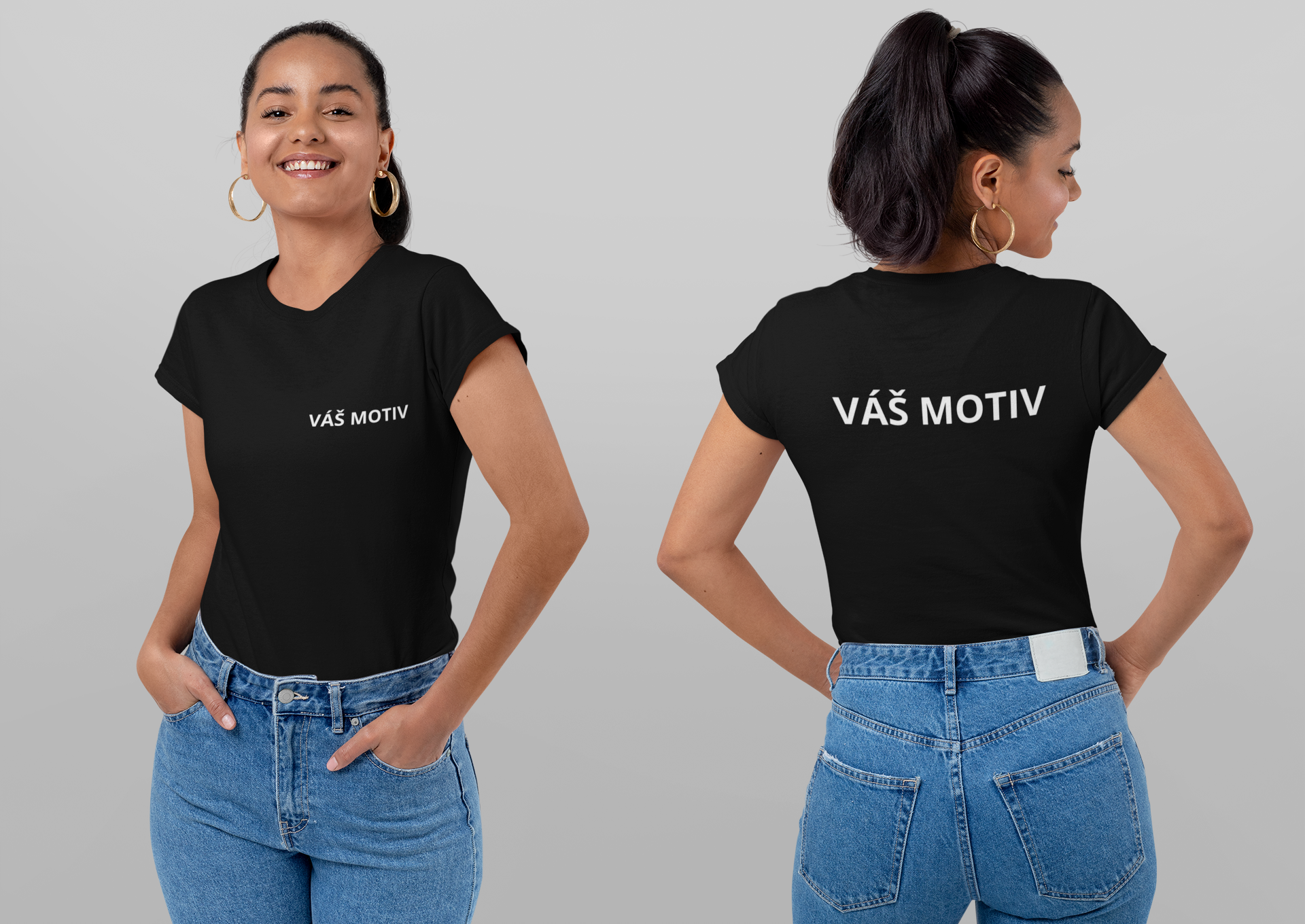 Tričko s vlastním motivem B černé - unisex