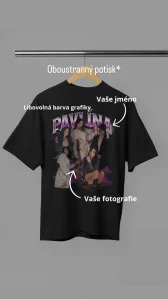 Tričko Celebrita s vlastní fotografií full size oboustranný potisk
