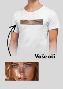 Tričko s vlastí fotkou OČI bílé - unisex