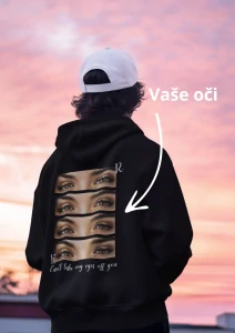 Mikina s kapucí oči 4 černá