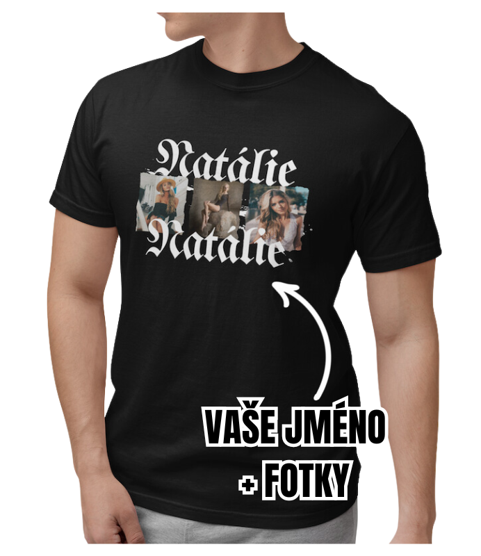 Tričko Celebrita TEXT s vlastní fotografií černé