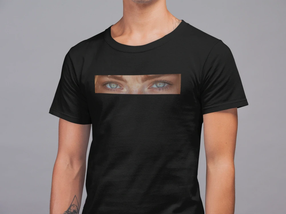 Tričko s vlastí fotkou OČI černé - unisex