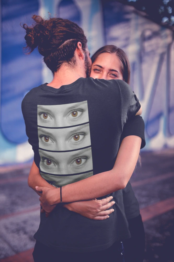 Tričko s vlastním potiskem oči 4 černé