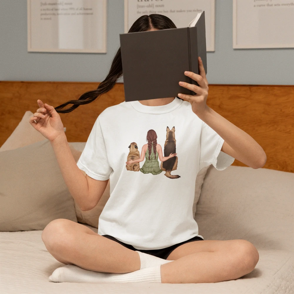 Tričko RODINA A KOČKA černé podle fotografie