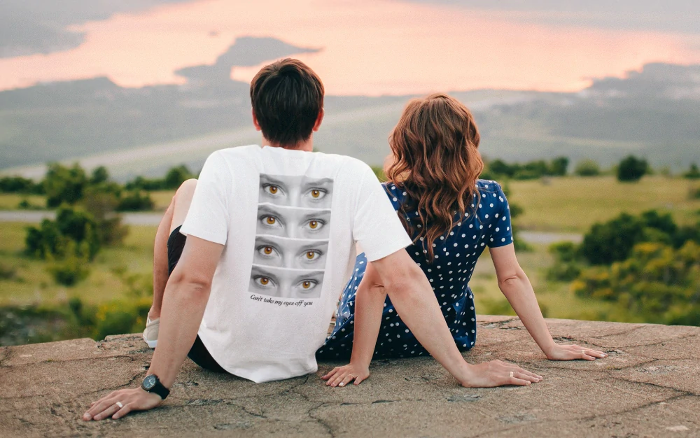 Tričko s vlastním potiskem oči 4 černé