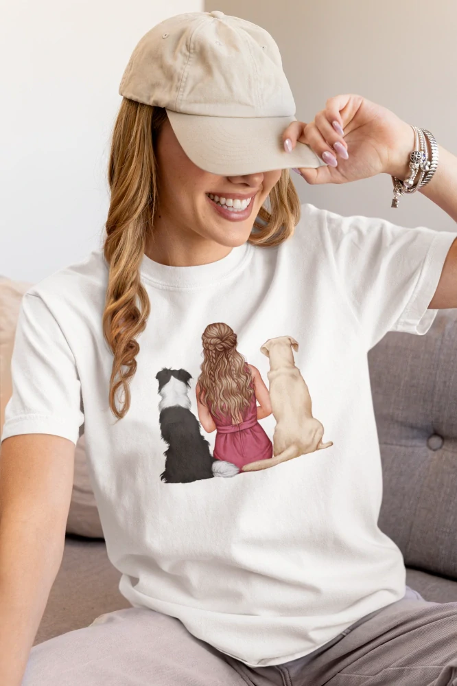 Tričko RODINA A KOČKA bílé podle fotografie