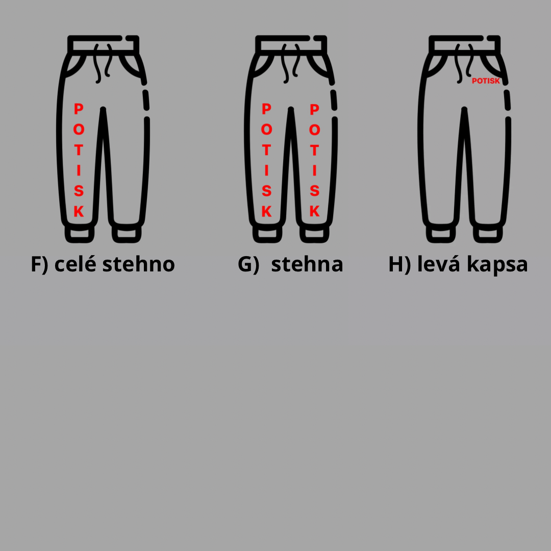 Tepláky s vlastním potiskem - 7 barev